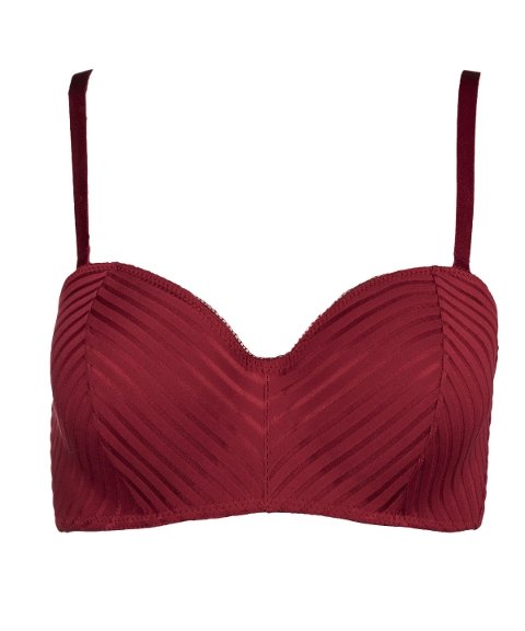 Dantel Detaylı Desteksiz Straplez Sütyen NBB 3001 - Bordo