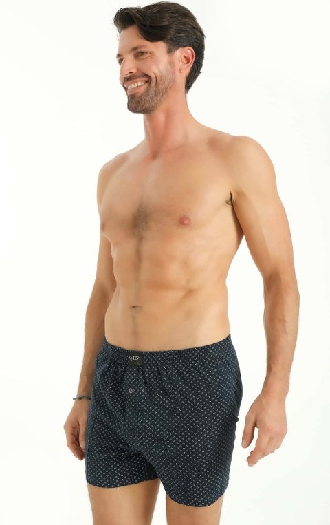Q-En Pamuklu Düz Dikişli Uzun Paça Boxer Q-En 522 - Görsel 2