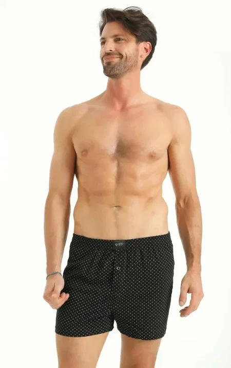 Q-En Pamuklu Düz Dikişli Uzun Paça Boxer Q-En 522 - Görsel 4
