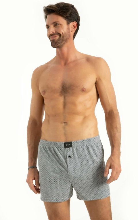 Q-En Pamuklu Düz Dikişli Uzun Paça Boxer Q-En 522 - Görsel 5