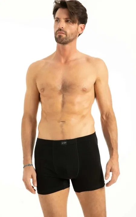 Pamuklu Esnek Bel Boxer Q-En 513 - Siyah