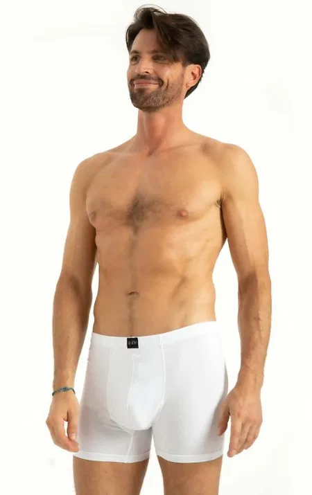 Pamuklu Esnek Bel Boxer Q-En 513 - Beyaz