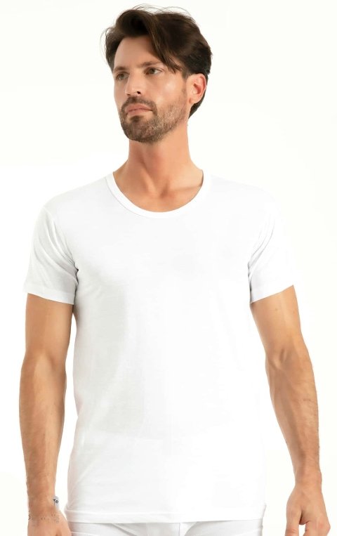 Pamuklu Ribana O Yaka Atlet Erkek Q-En 1002 - Beyaz