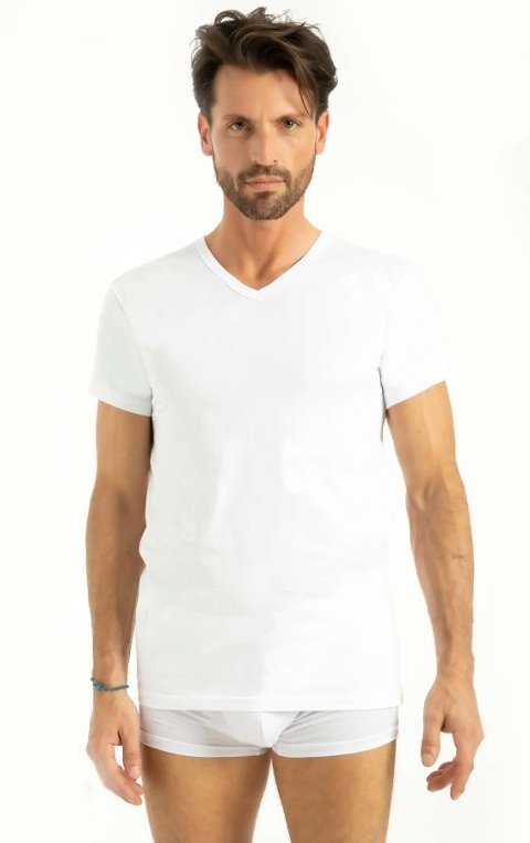 Pamuklu V Yaka Askılı Atlet Erkek Q-En 1004 - Beyaz
