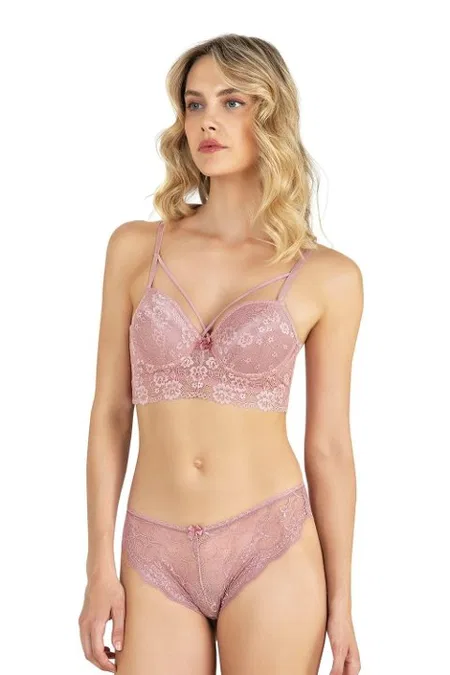 Dantelli Bralet Destekli Sütyen Takım Fabony 4210 - A.Gülkurusu