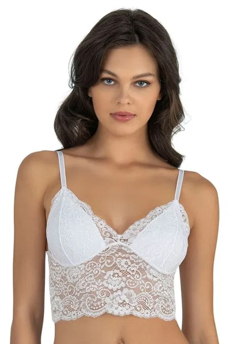 Dantelli Balensiz Bralet Sütyen Fabony 1120 - Beyaz