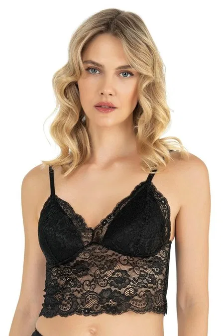 Dantelli Balensiz Bralet Sütyen Fabony 1120 - Siyah