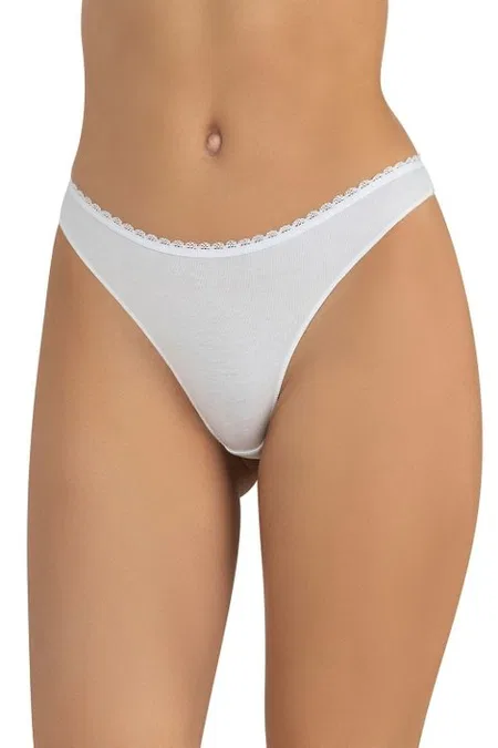 Dantel Detaylı Minimal String Külot Fabony 1200 - Beyaz