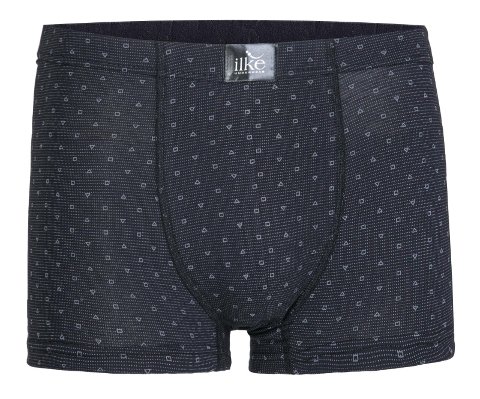 Likralı Pamuklu Desenli Boxer İlke 1601 - Siyah