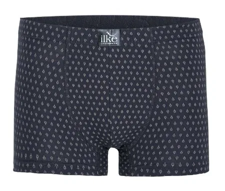 Likralı Pamuklu Desenli Boxer İlke 1601 - Siyah