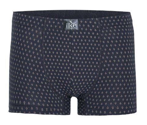 Likralı Pamuklu Desenli Boxer İlke 1601 - Siyah