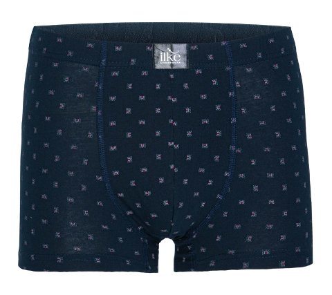 Likralı Pamuklu Desenli Boxer İlke 1601 - Lacivert