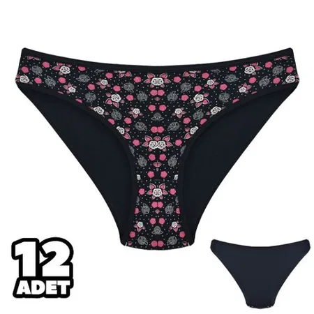 Pamuklu Yüksek Bel Bikini Külot Dondeza 101-128 - Siyah