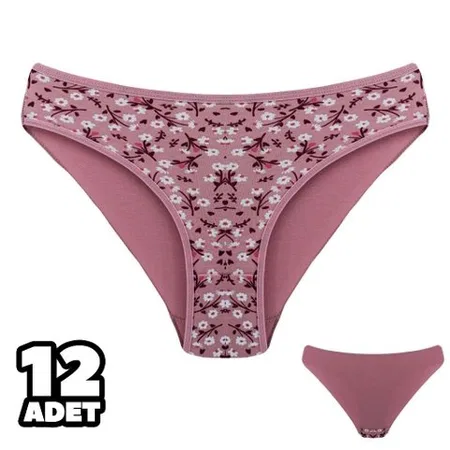 Gül Kurusu Yüksek Bel Bikini Külot Slip Dondeza 101136 - Gül Kurusu
