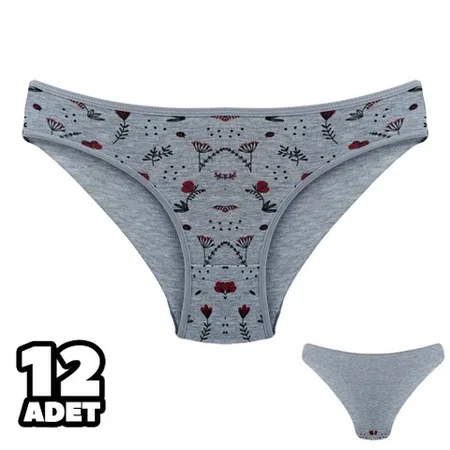 Gri Desenli Yüksek Bel Bikini Külot Dondeza 101140 - Gri
