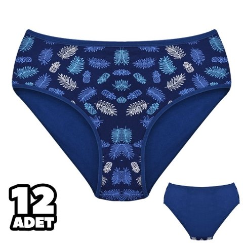 Desenli Lacivert Yüksek Bel Külot Dondeza 301144