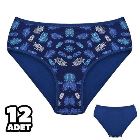 Desenli Lacivert Yüksek Bel Külot Dondeza 301144