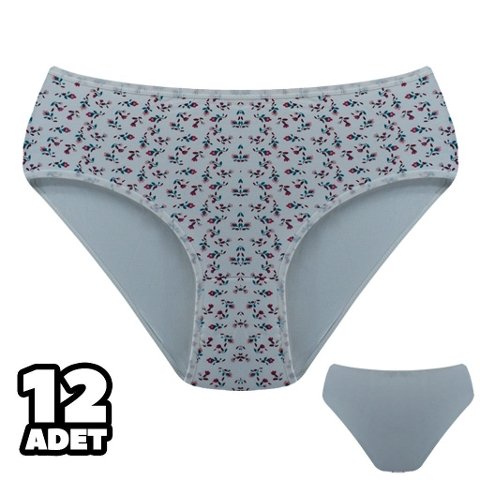 Yüksek Bel Çiçek Desenli Külot Dondeza 301-148 - Ekru