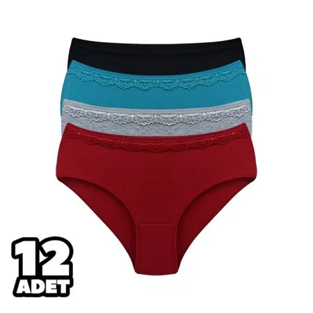 Dantelli Yüksek Bel Slip Külot Dondeza 3035 - Gri