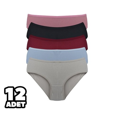 Viskon Fitilli Yüksek Bel Külot Dondeza 359 - Asorti