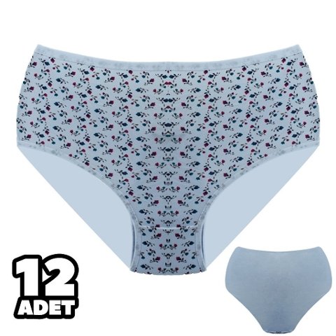 Çiçek Desenli Yüksek Bel Külot Dondeza 601-17 - Beyaz