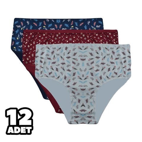 Yüksek Bel Destekli Desenli Bayan Bato Külot Dondeza 615