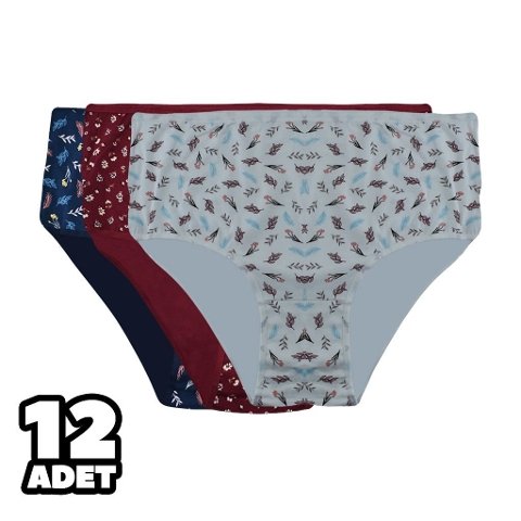 Yüksek Bel Destekli Desenli Bayan Bato Külot Dondeza 615 - Asorti