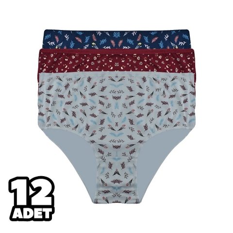 Yüksek Bel Destekli Desenli Bayan Bato Külot Dondeza 615 - Asorti