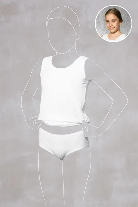 %100 Pamuklu Kız Çocuk Slip Külot Doreanse 310 - Beyaz