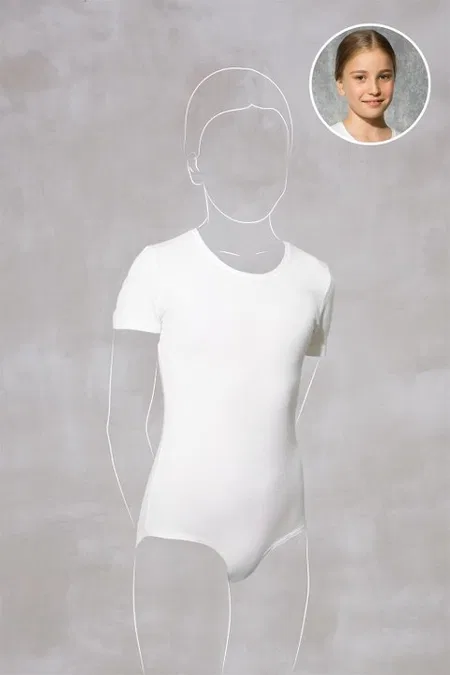 Modal Pamuklu Geniş Askılı Kız Çocuk Body Suit Doreanse 460 - Beyaz