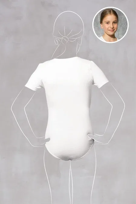 Modal Pamuklu Geniş Askılı Kız Çocuk Body Suit Doreanse 460 - Beyaz