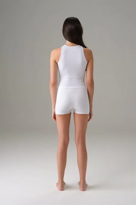 Pamuklu Elastik Halter File Yaka Crop Atlet Doreanse 9401 - 2