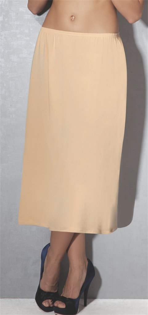 Midi Boy Kadın Beli Lastikli Etek Jupon Doreanse 13003 - Ten