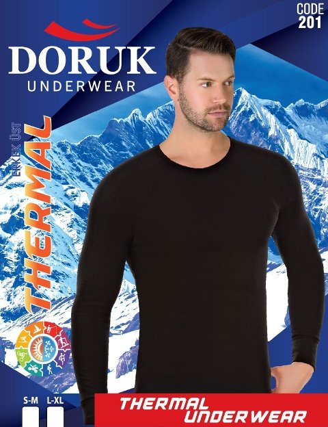 Uzun Kollu Yuvarlak Yaka Erkek Termal Fanila Doruk 201