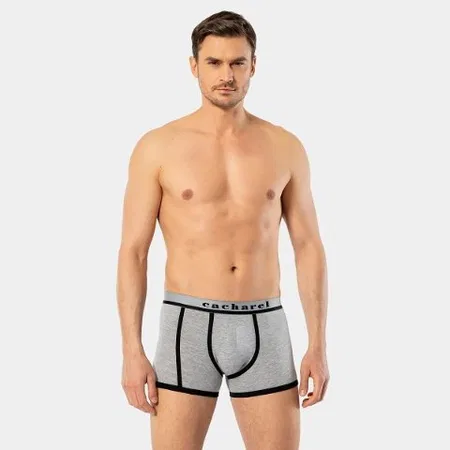 Likralı Konforlu Boxer Pamuklu Cacharel 1322 - Siyah & Gri