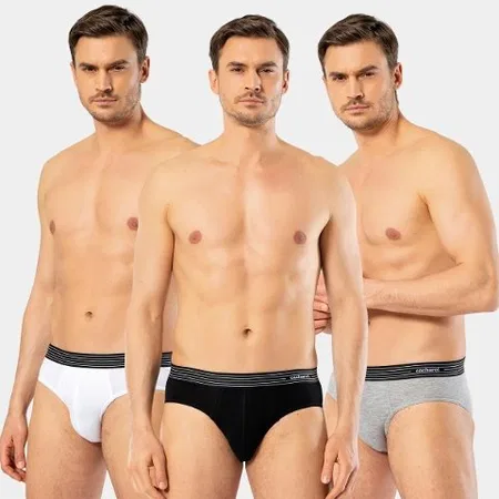 3'lü Pamuklu Kalın Lastikli Erkek Slip Cacharel 1321 - 3'lü paket (beyaz siyah gri)