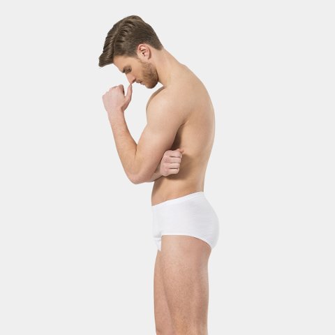 Pamuklu Düz Klasik Erkek Slip 2'li Paket Türen 111 - Beyaz