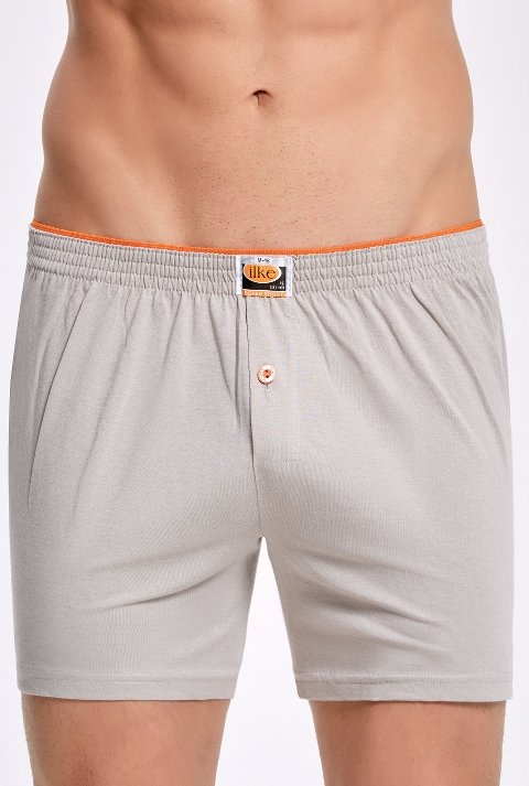 Pamuklu Esnek Bel Boxer İlke 011 - Gri Melanj