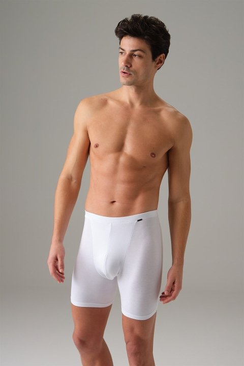 Çift Kumaş Uzun Paça Boxer Modal Pamuk Doreanse 1740 - Beyaz