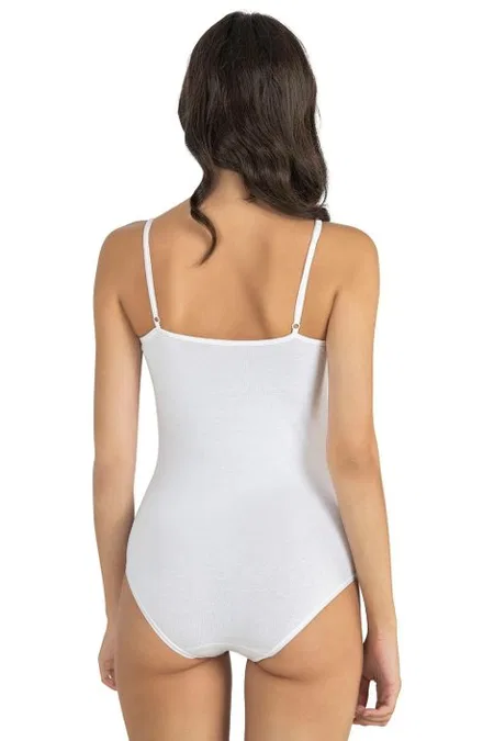 Çıtçıt Detaylı İnce Askılı Body Fabony 1180 - Beyaz