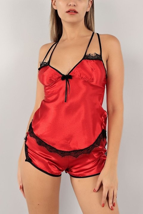 NBB Dantel Detaylı İnce Askılı Şortlu Takım NBB 3157 - Görsel 2