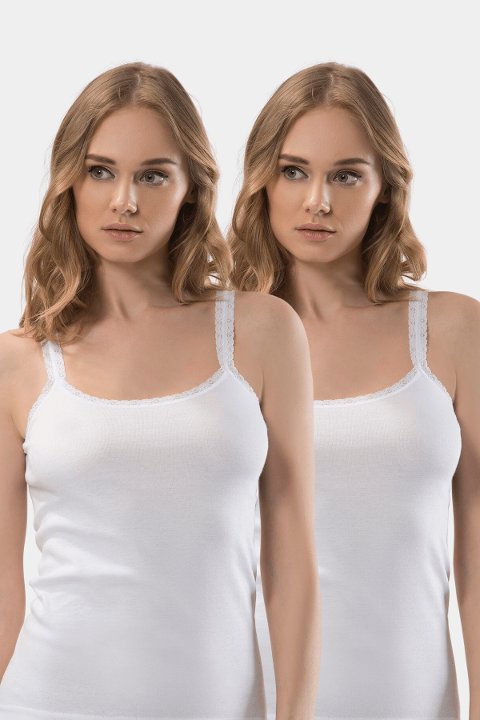 Türen Dantelli İp Askılı Pamuklu Atlet 2Li Türen 215