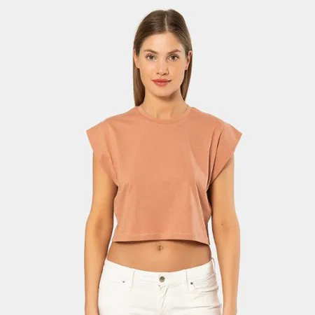 Pamuklu Tek Parça Body Crop Türen 3402 - Somon