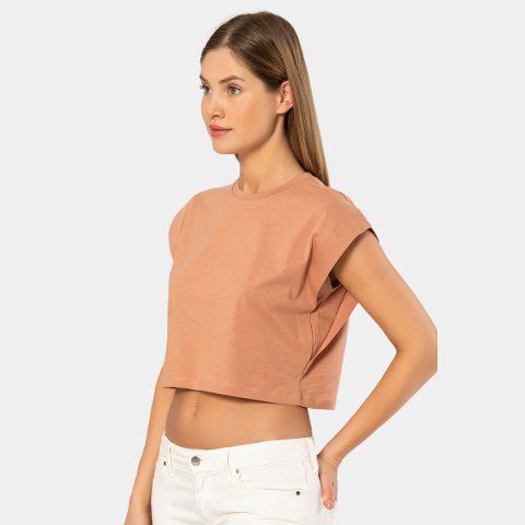Pamuklu Tek Parça Body Crop Türen 3402 - Somon