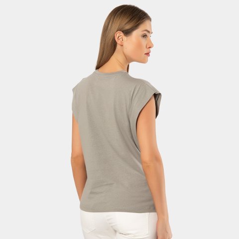 Tek Parça Kesim Kısa Kollu Body Türen 3401 - Gri