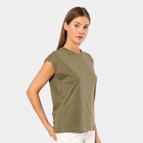 Pamuklu Tek Parça Body Çıtçıt Detaylı Türen 3401 - Haki