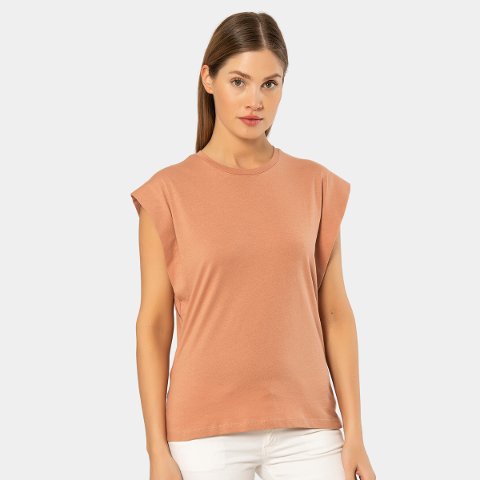 Bisiklet Yaka Pamuklu Kadın Body Türen 3401 - Somon