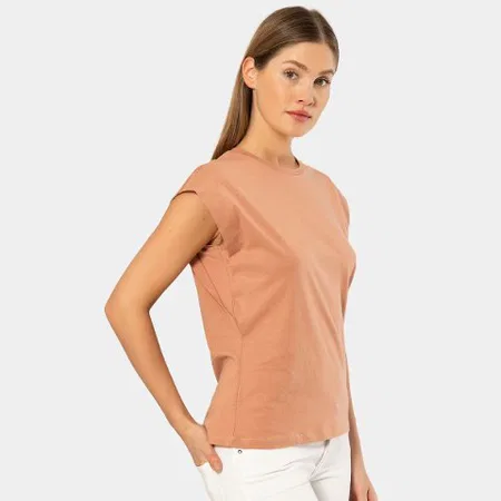 Bisiklet Yaka Pamuklu Kadın Body Türen 3401 - Somon