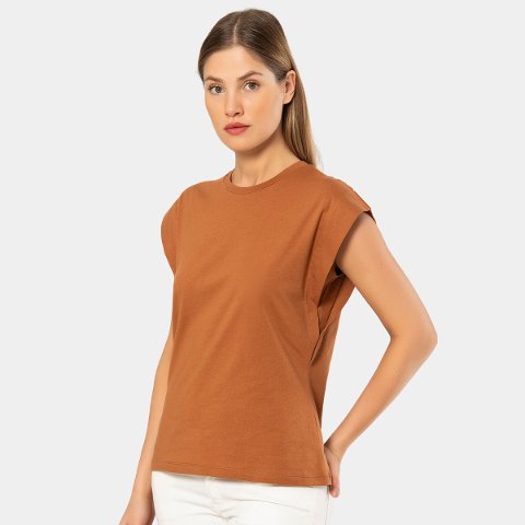 Pamuklu Tek Parça Body Çıtçıt Detaylı Türen 3401 - Tarçın