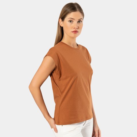 Pamuklu Tek Parça Body Çıtçıt Detaylı Türen 3401 - Tarçın